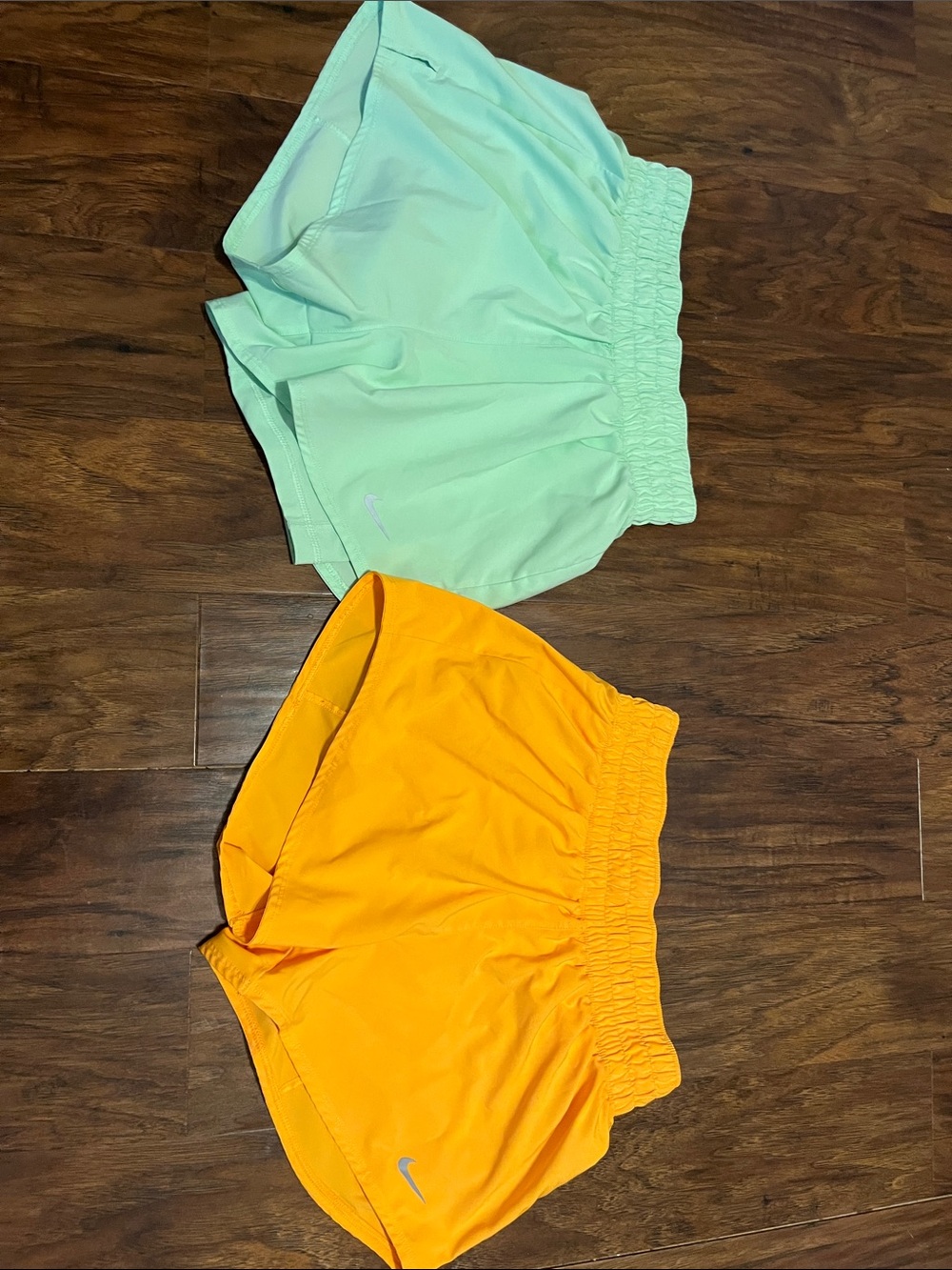 Nike Women Athletic Shorts in Mint Green and Bright Orange Bundle